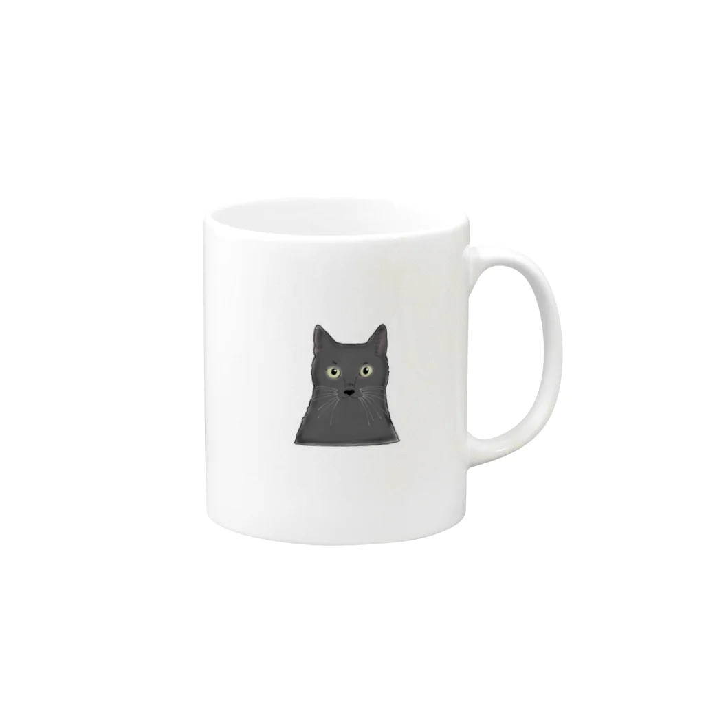 mayokoのくろねこさん Mug :right side of the handle