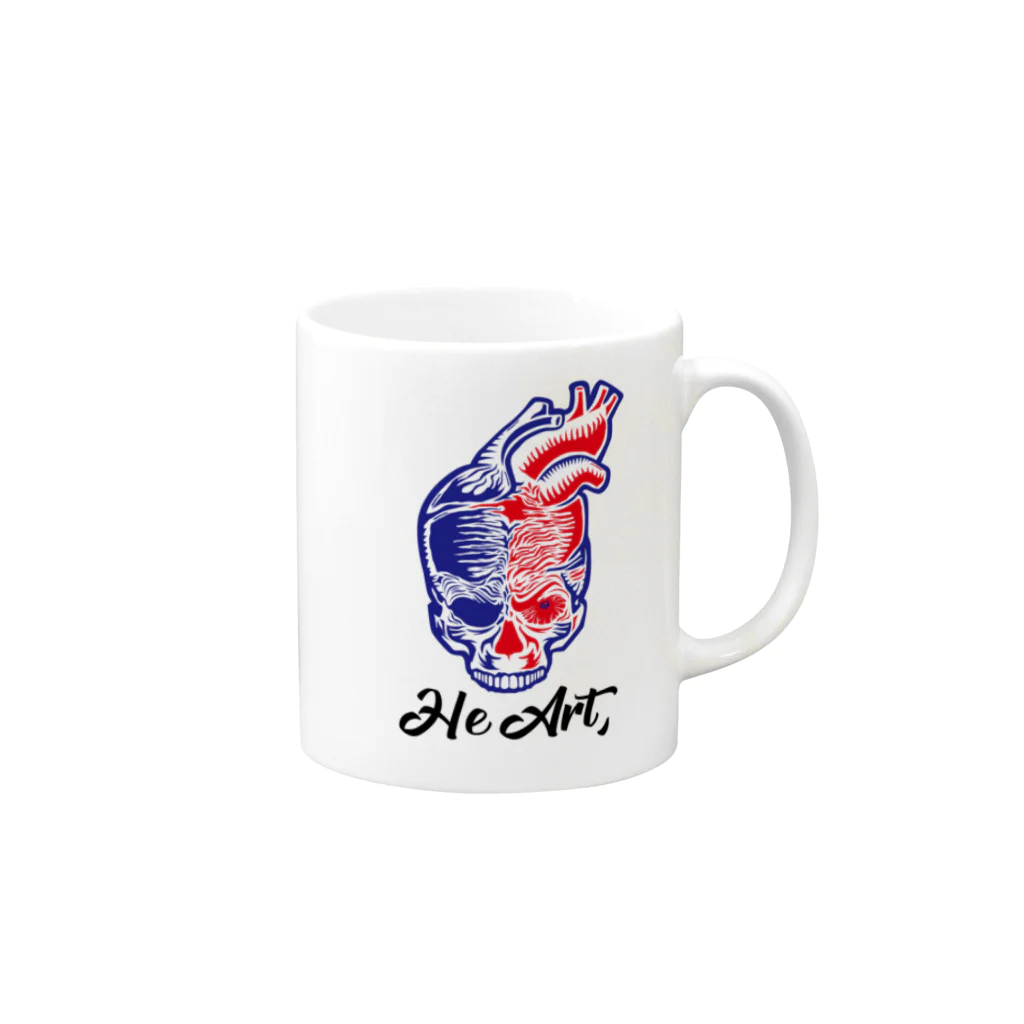 AlkさんのひまつぶしのHe Art Mug :right side of the handle