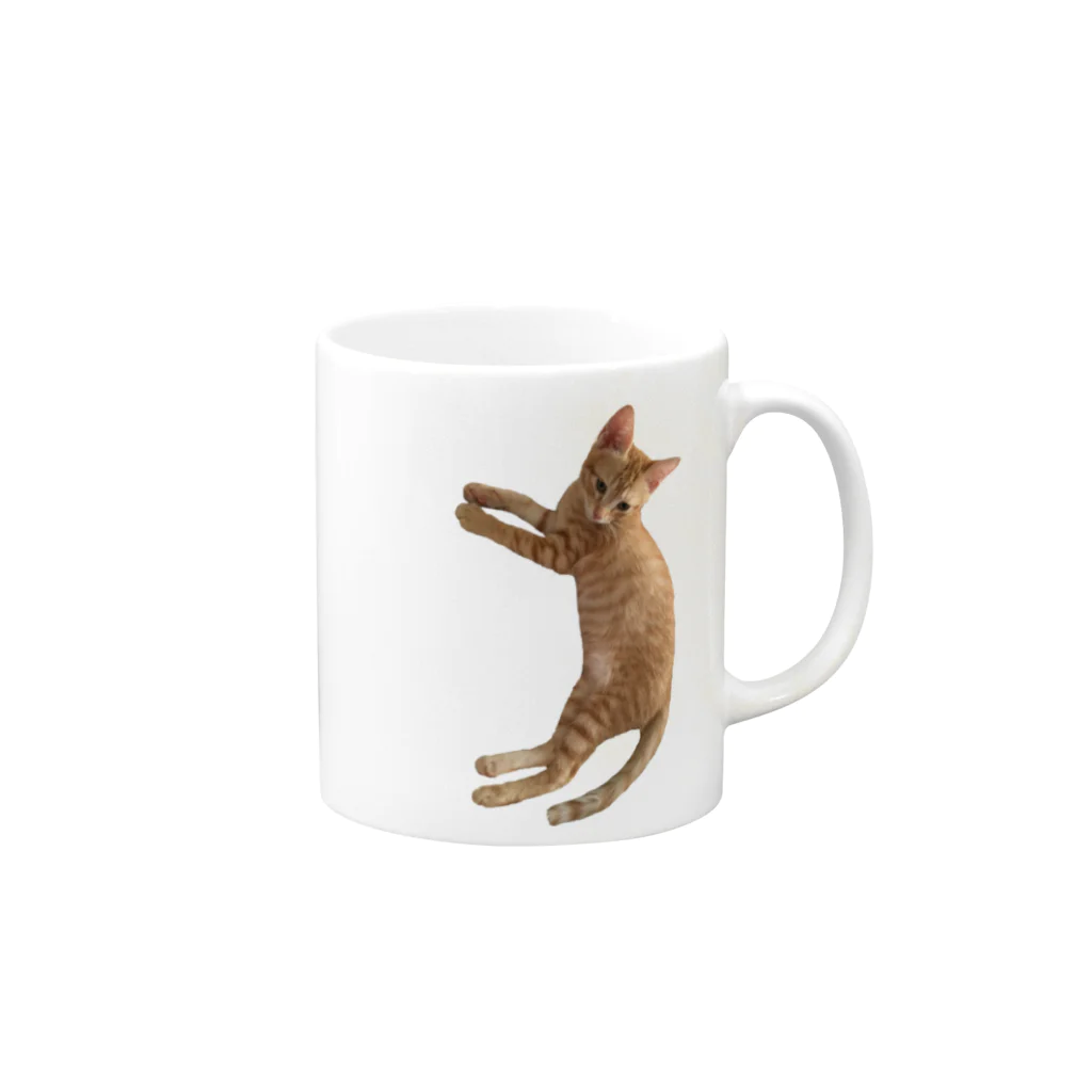 えんつばこーず【狆と茶狆とマルーキー】の犬化してるニャンコ、明［猫］ Mug :right side of the handle