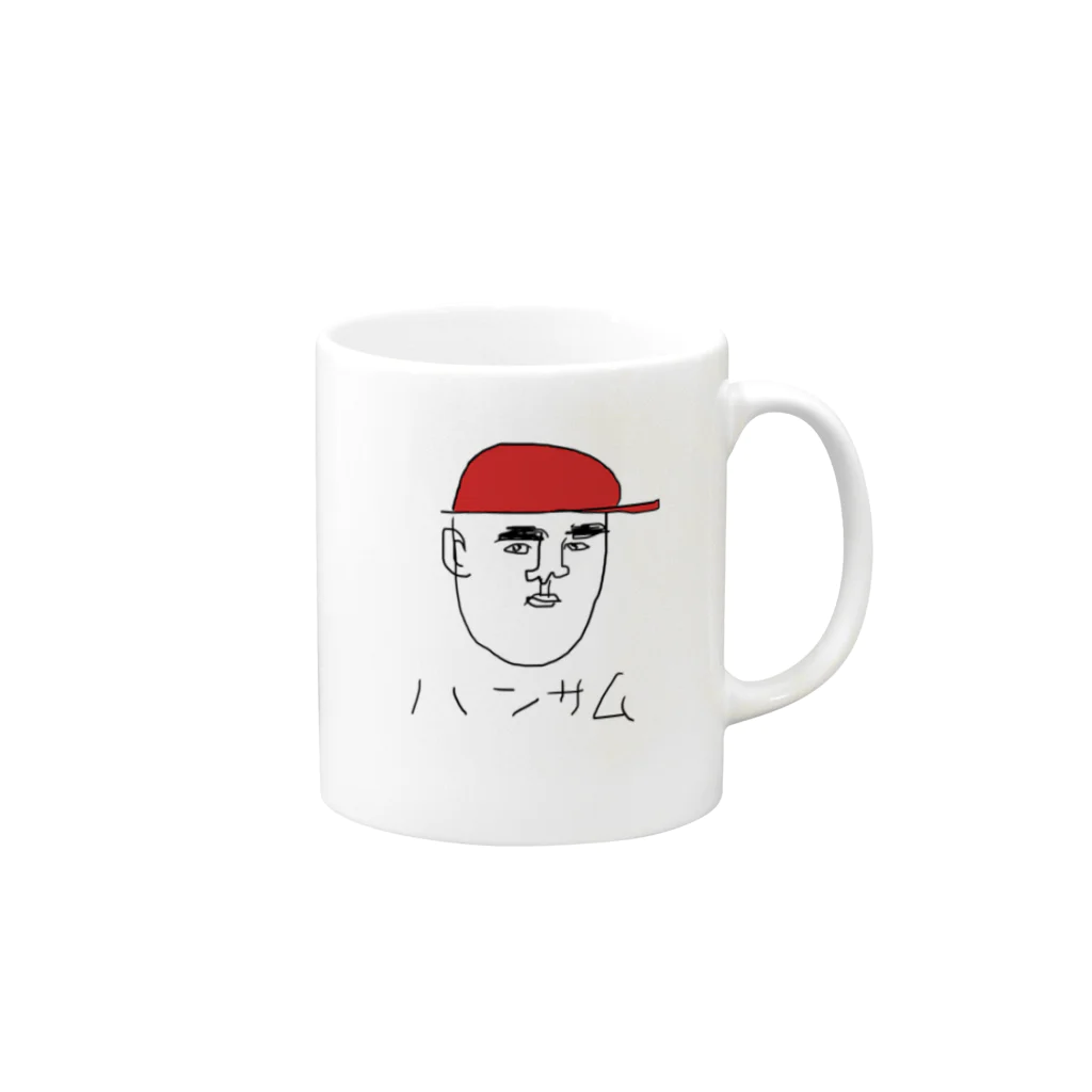 たかしと愉快な仲間たちのハンサムひろし Mug :right side of the handle