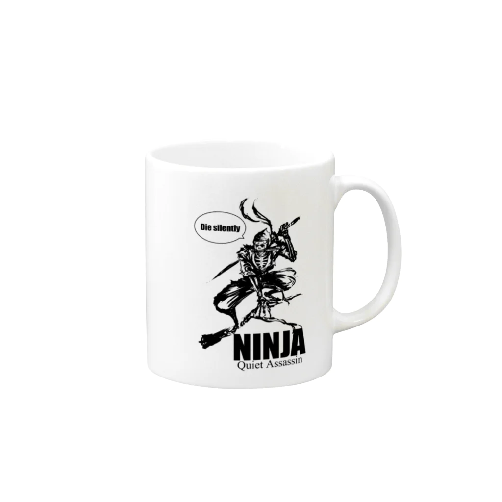 NINJA WARSのガイコツ忍者くん Mug :right side of the handle