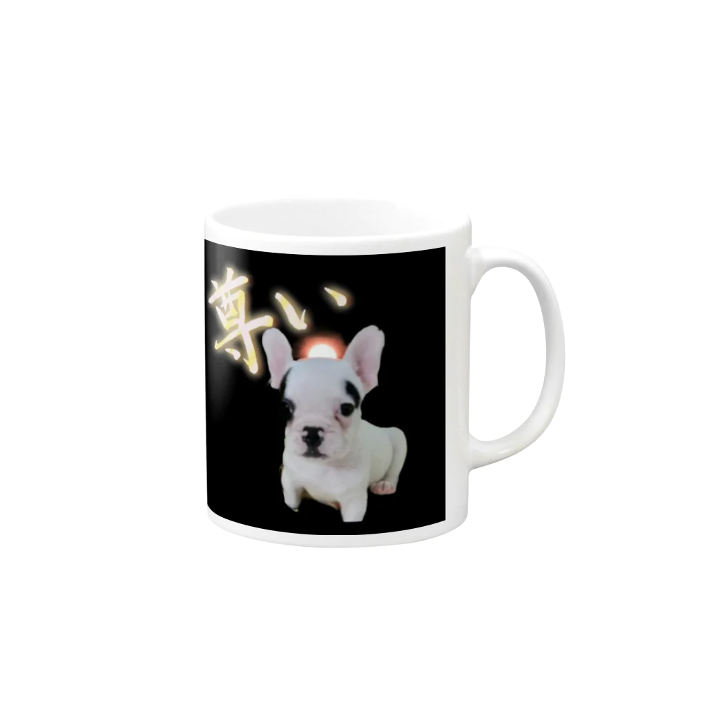 A_YADAZAWAの(｡-人-｡) Mug :right side of the handle