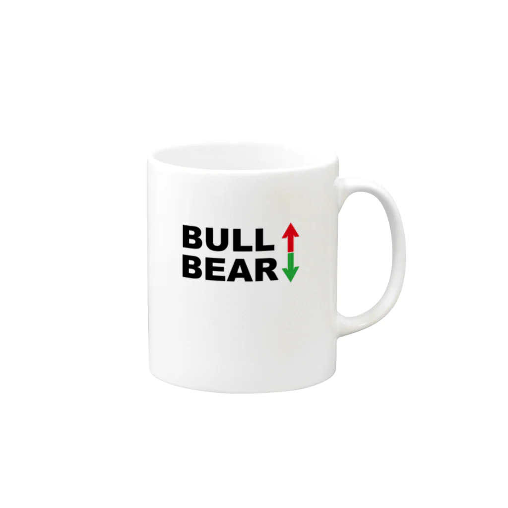 KI_1126のブル↑ベア↓Tシャツ Mug :right side of the handle