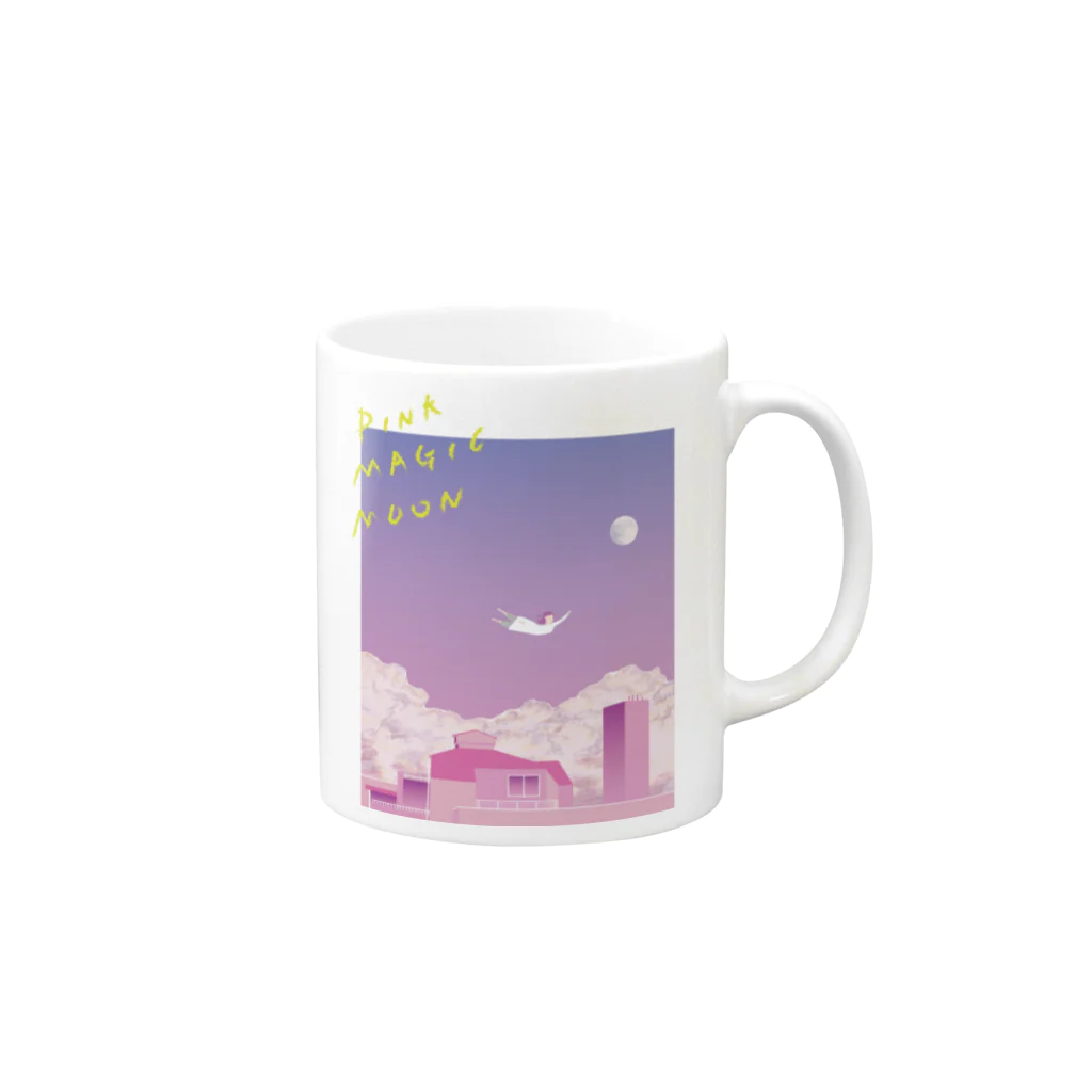 【utatane scenery】のPINK MAGIC MOON Mug :right side of the handle
