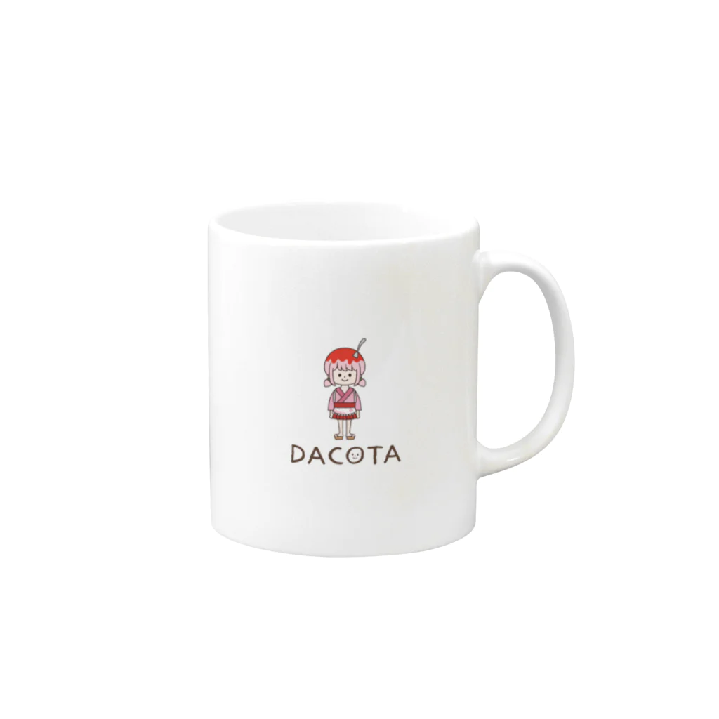 Team DACOTAのかき氷娘【いちご】【黒ロゴ】 Mug :right side of the handle