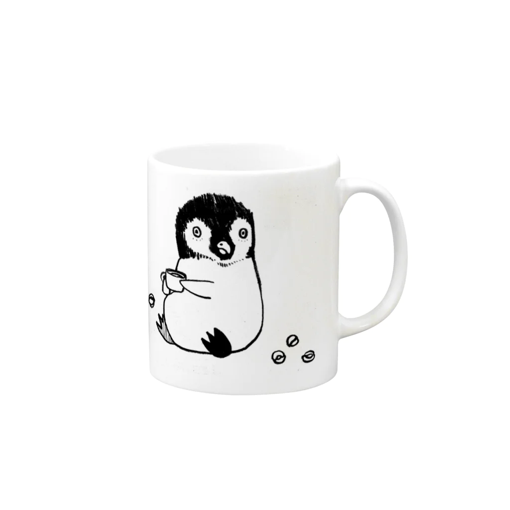 ふじの さきのcoffeeとどうぶつ〜ペンギン〜 Mug :right side of the handle