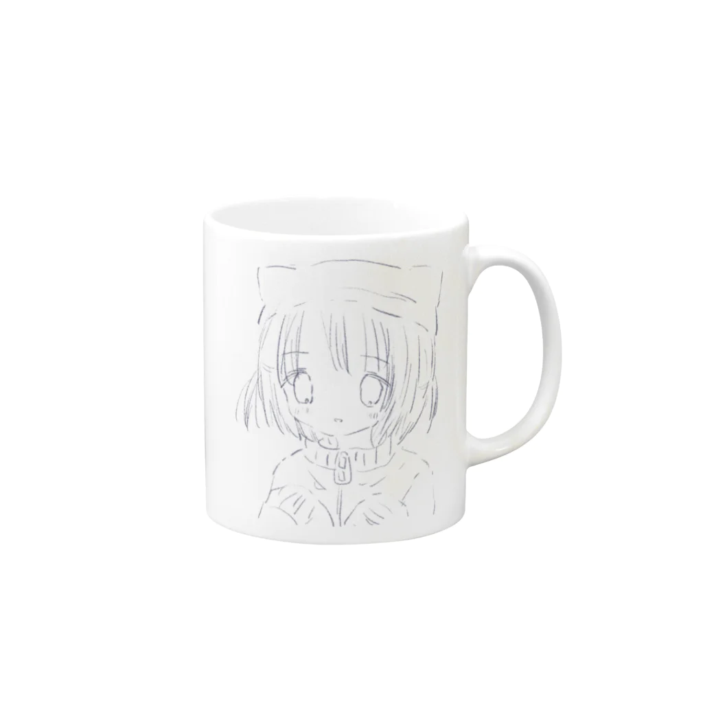 あくむ病院のふわねこ・しんどろ～む Mug :right side of the handle