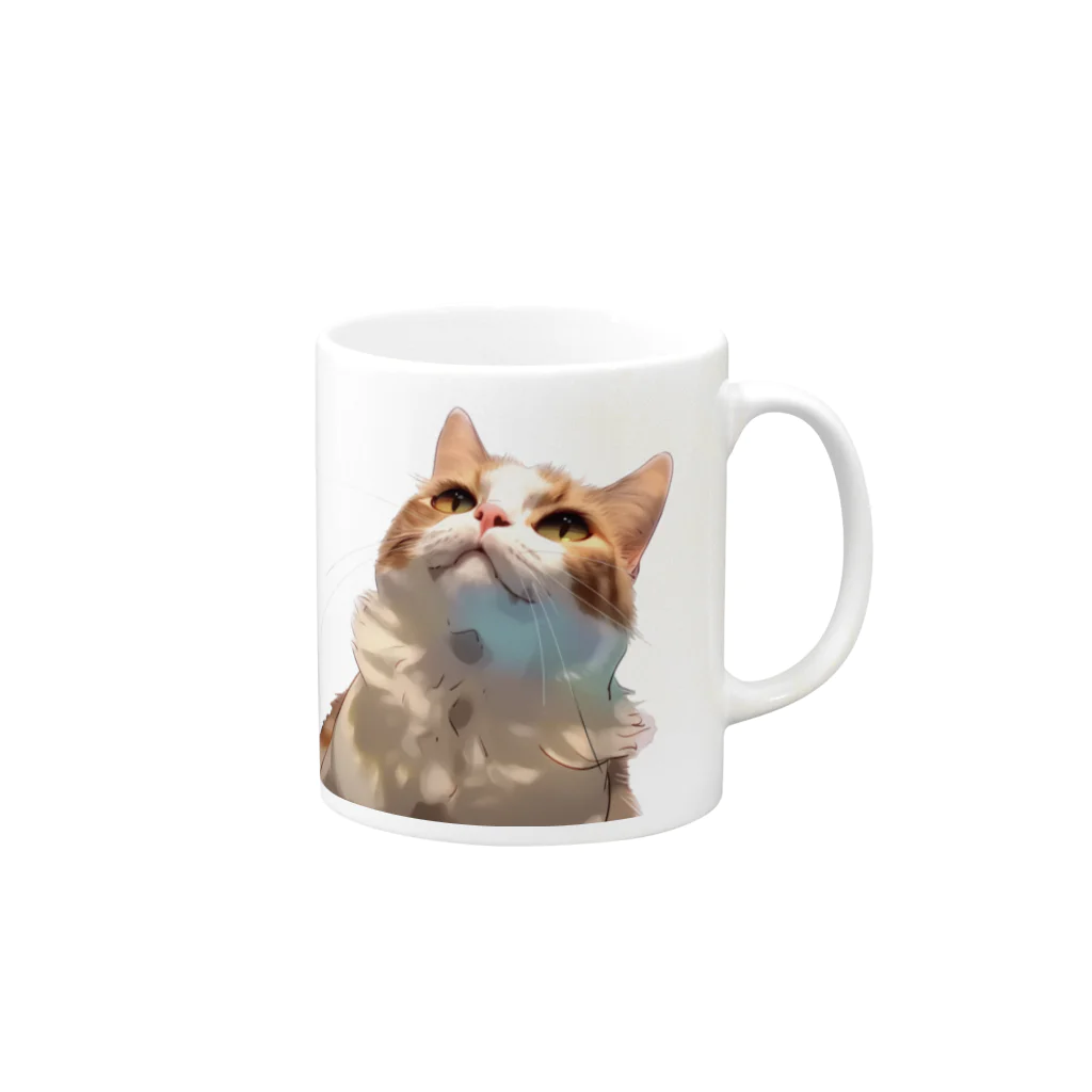 うみねこ（UMI）のうみねこ　見上げるキャリコ Mug :right side of the handle