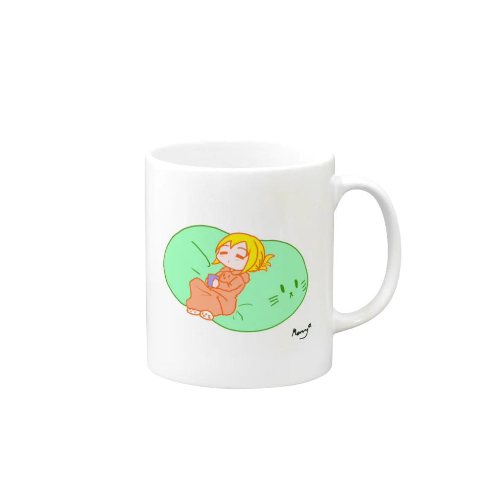 めりーさんのお店のほっと一息ちゃん Mug :right side of the handle