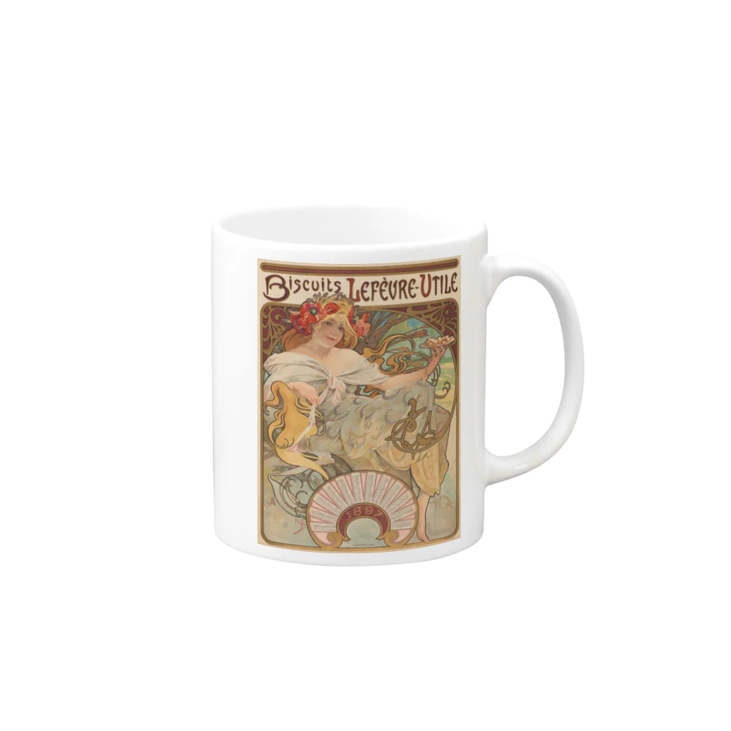 世界美術商店のルフェーヴル=ユティル・ビスケット / Biscuits Lefèvre-Utile Mug :right side of the handle