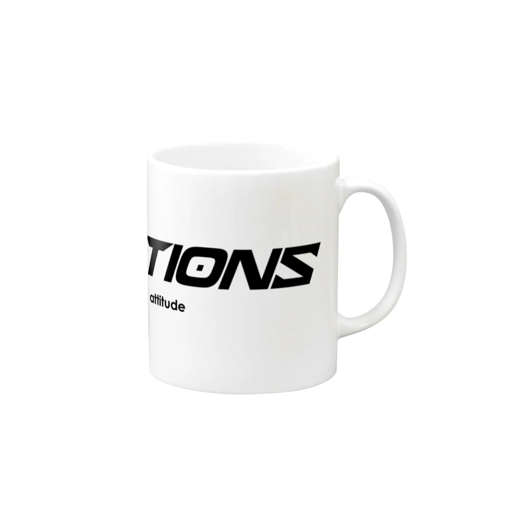 ロックアクションズのROCK ACTIONS logo series 1 Mug :right side of the handle