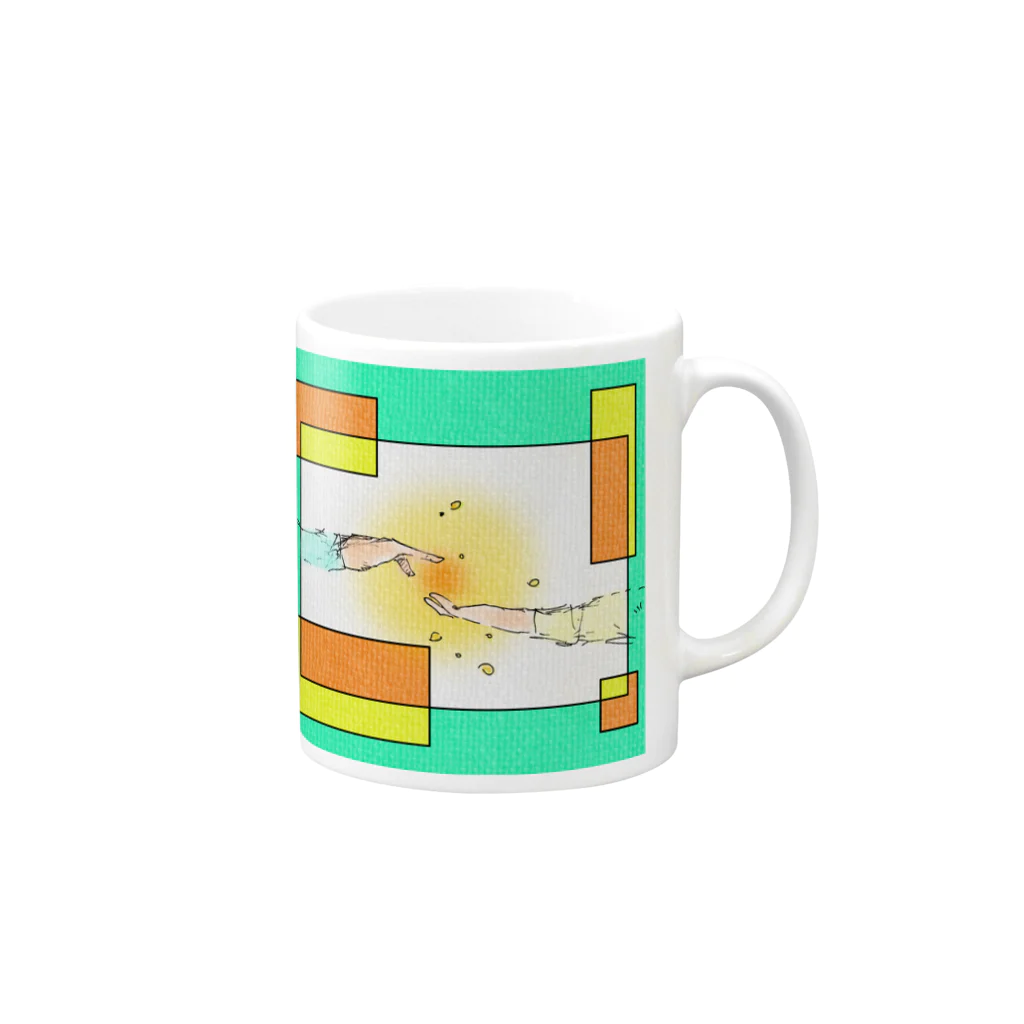 みつまめこshopのぬくもり Mug :right side of the handle