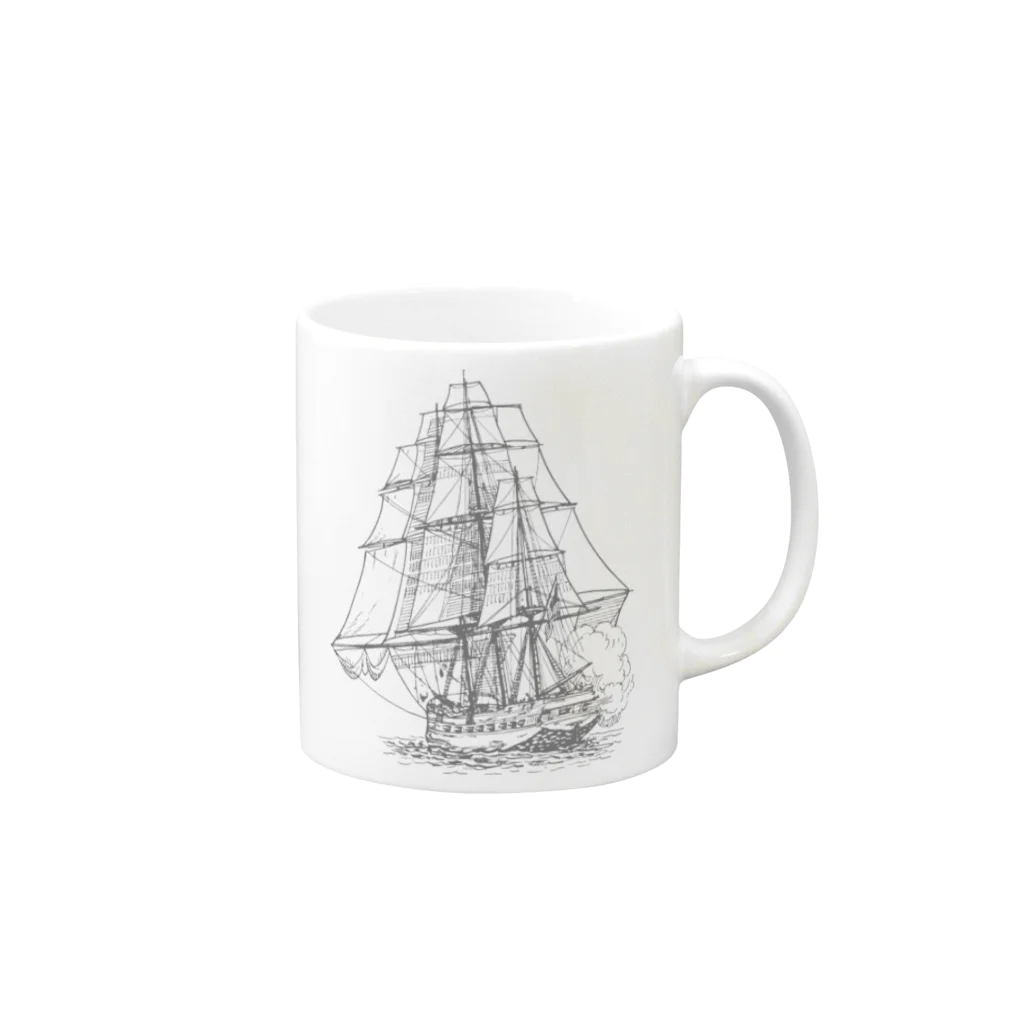 ToFu Creative Studioの帆船 マグカップの取っ手の右面