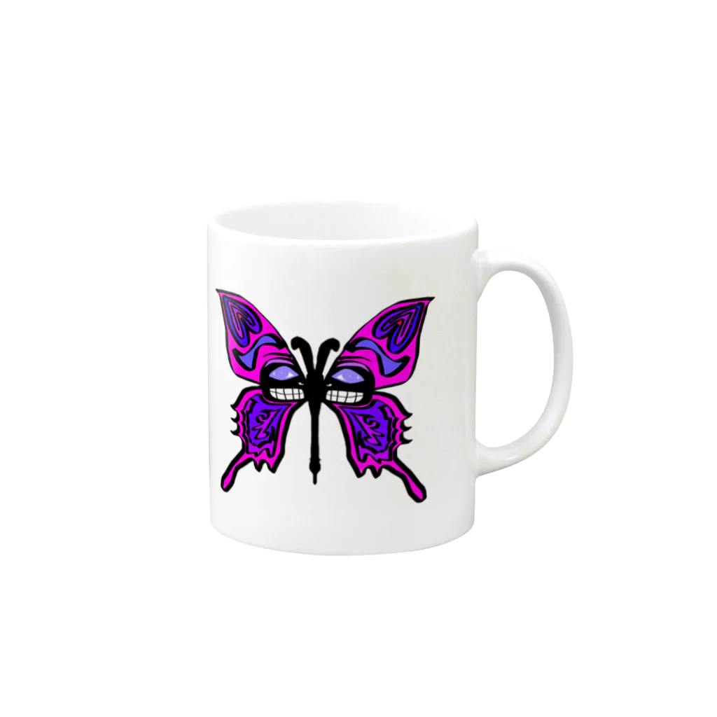 AOiLABOのstrange butterflies Mug :right side of the handle