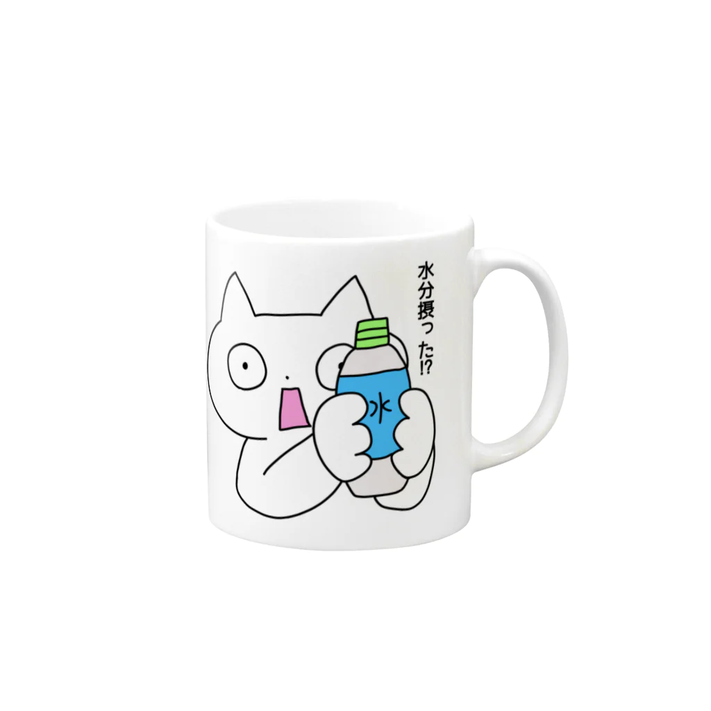 まめすけの水分摂取確認ねこ Mug :right side of the handle