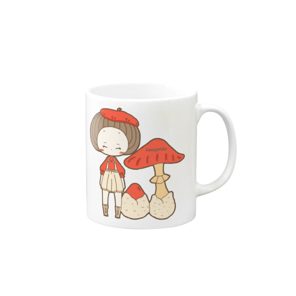 hagiKIRIEのきのこちゃん Mug :right side of the handle