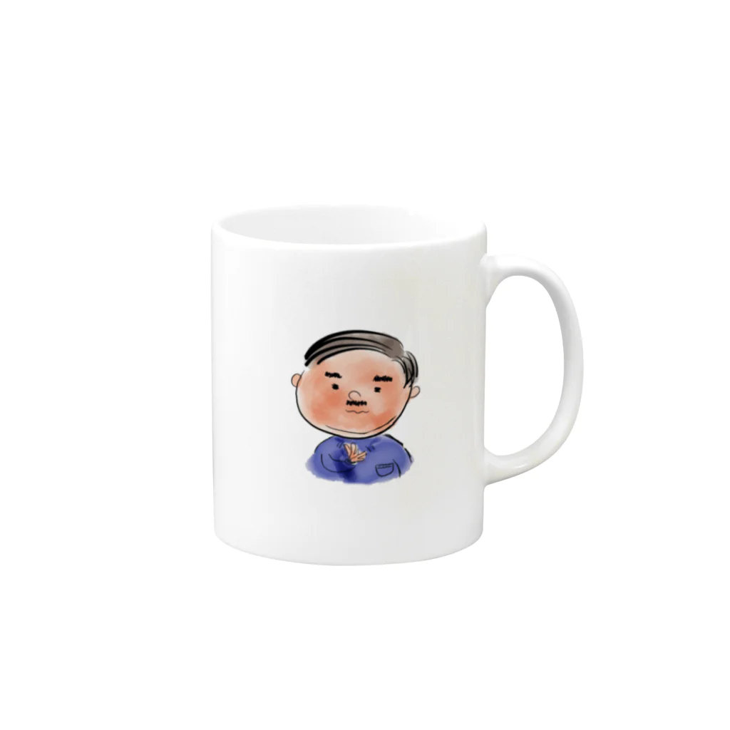 macojin　houseのみんなのまこじぃ Mug :right side of the handle