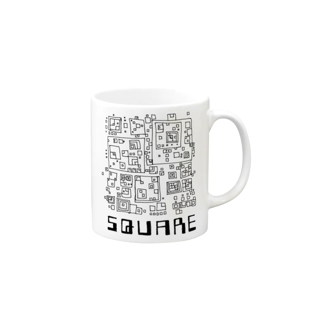 地球マルヲのSQUQRE Mug :right side of the handle