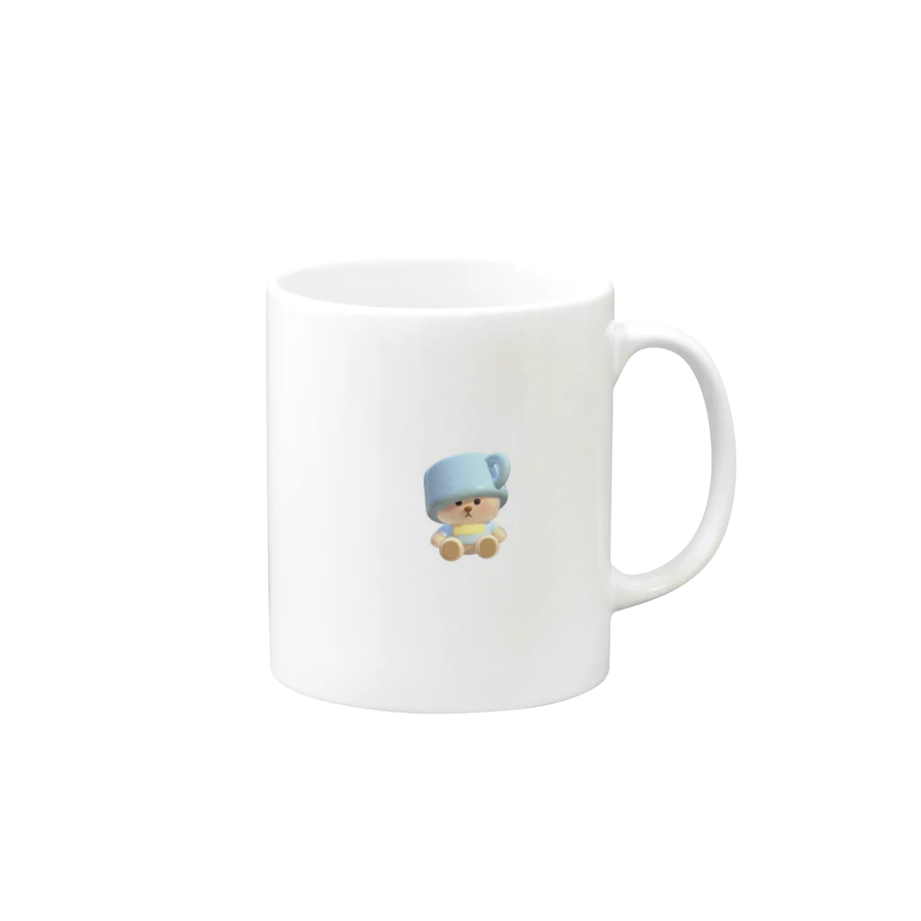 にゃんこ！の喉かわいてあびちゃった子ねこに見せかけて子ぐまちゃん！ Mug :right side of the handle