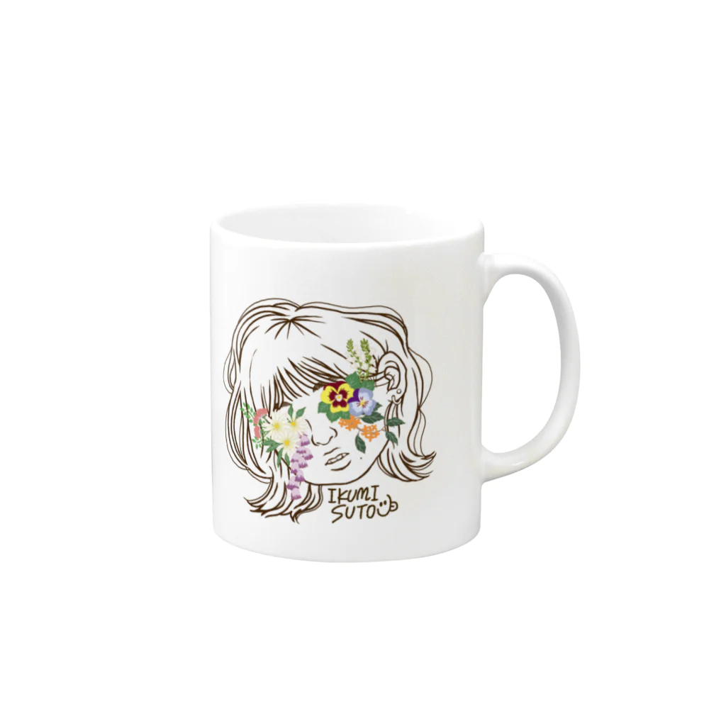 IKUMIの花 Mug :right side of the handle