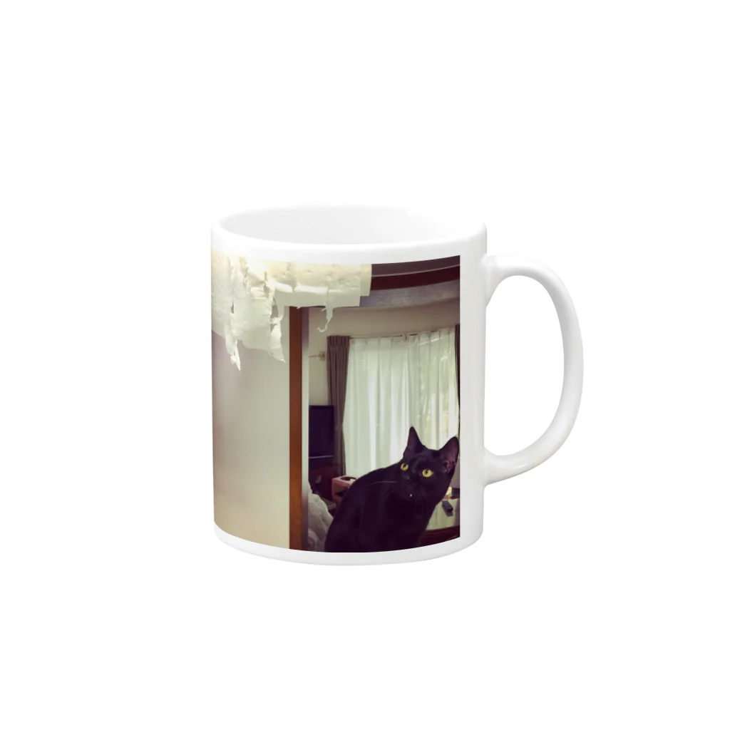 Forestini＆ねこのいたずら黒猫 Mug :right side of the handle