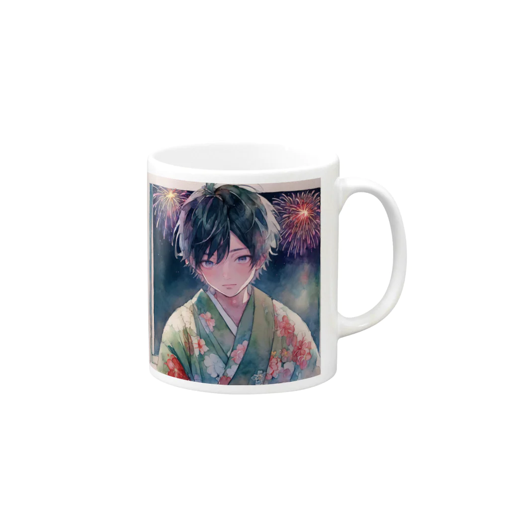 0w0の001_fireworks Mug :right side of the handle