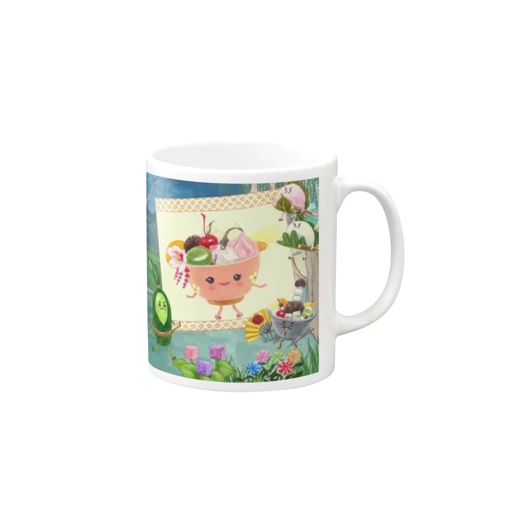 さとうめぐみ絵本グッズのあんみつひめさま Mug :right side of the handle