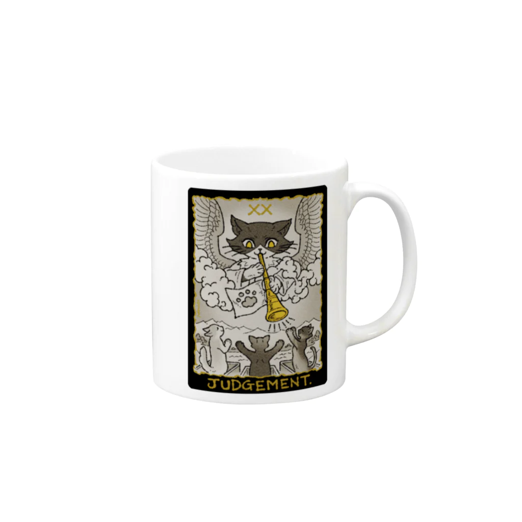 イブキヨスクの猫タロット・ジャッジメント Mug :right side of the handle