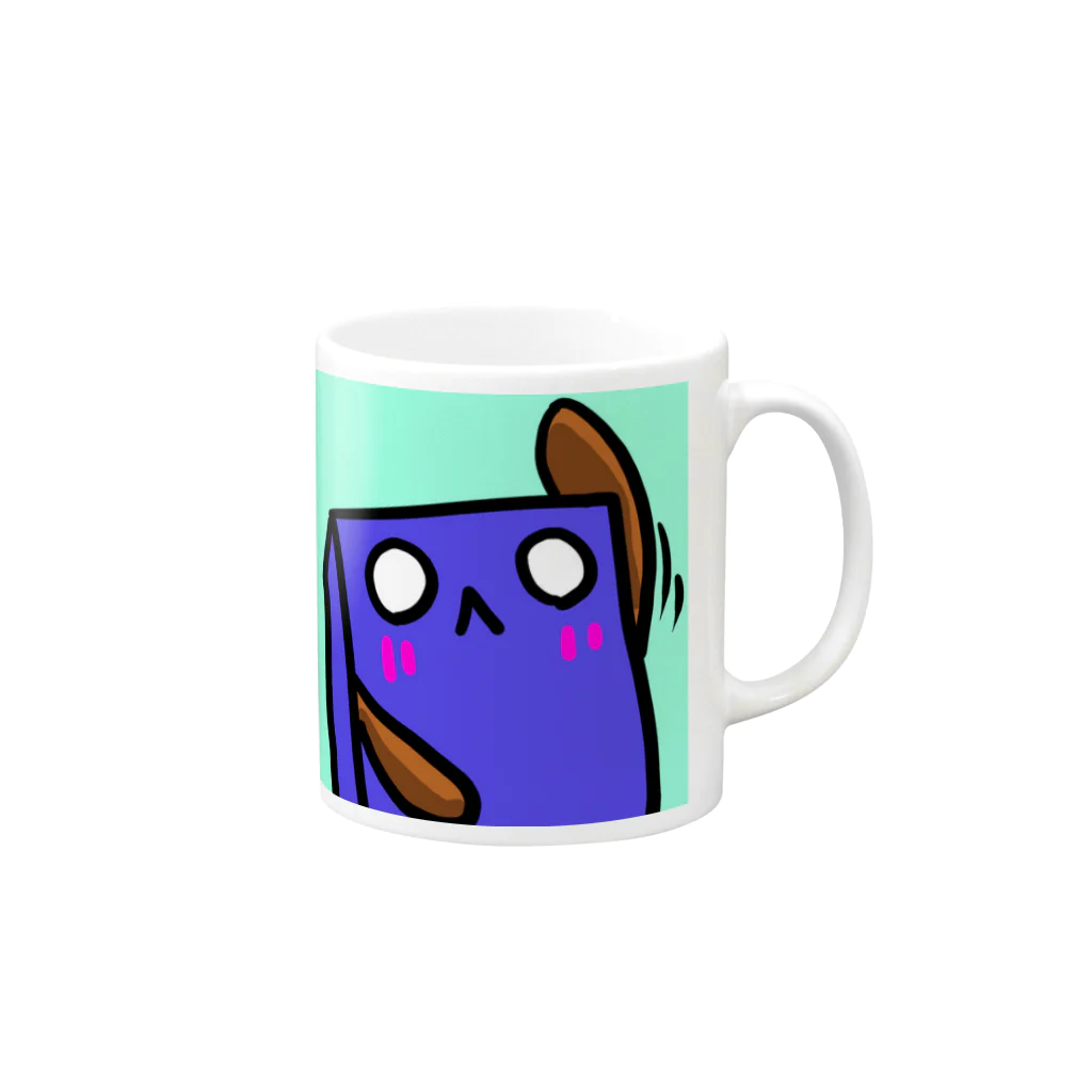 あつあげ君など置いてあるところのあつあげ君　ごきげん Mug :right side of the handle