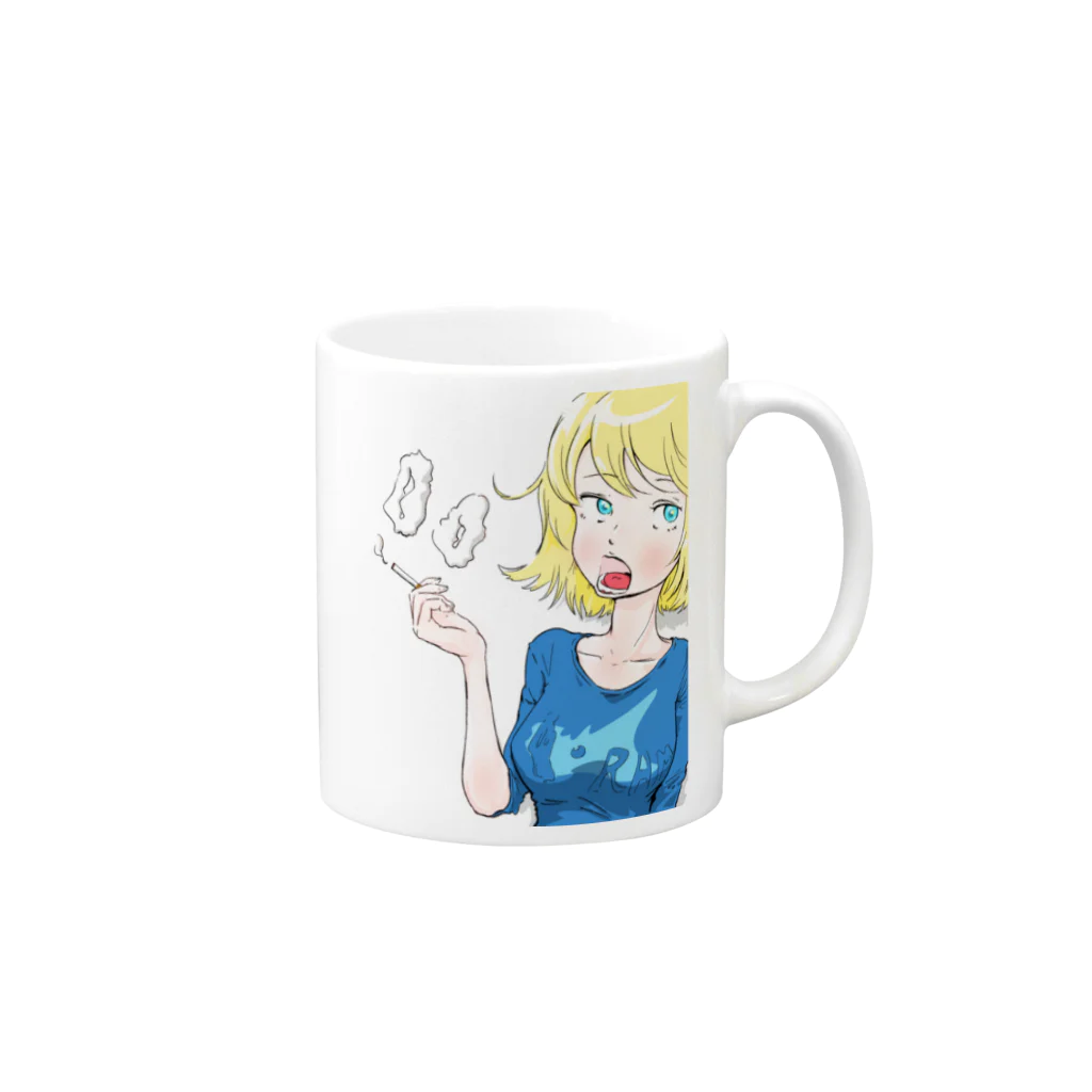 アトリエ・タケモトの「おねいさん」 Mug :right side of the handle