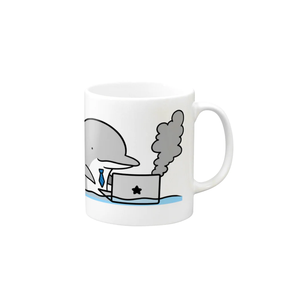 夜門堂シオンの会社員イルカ Mug :right side of the handle