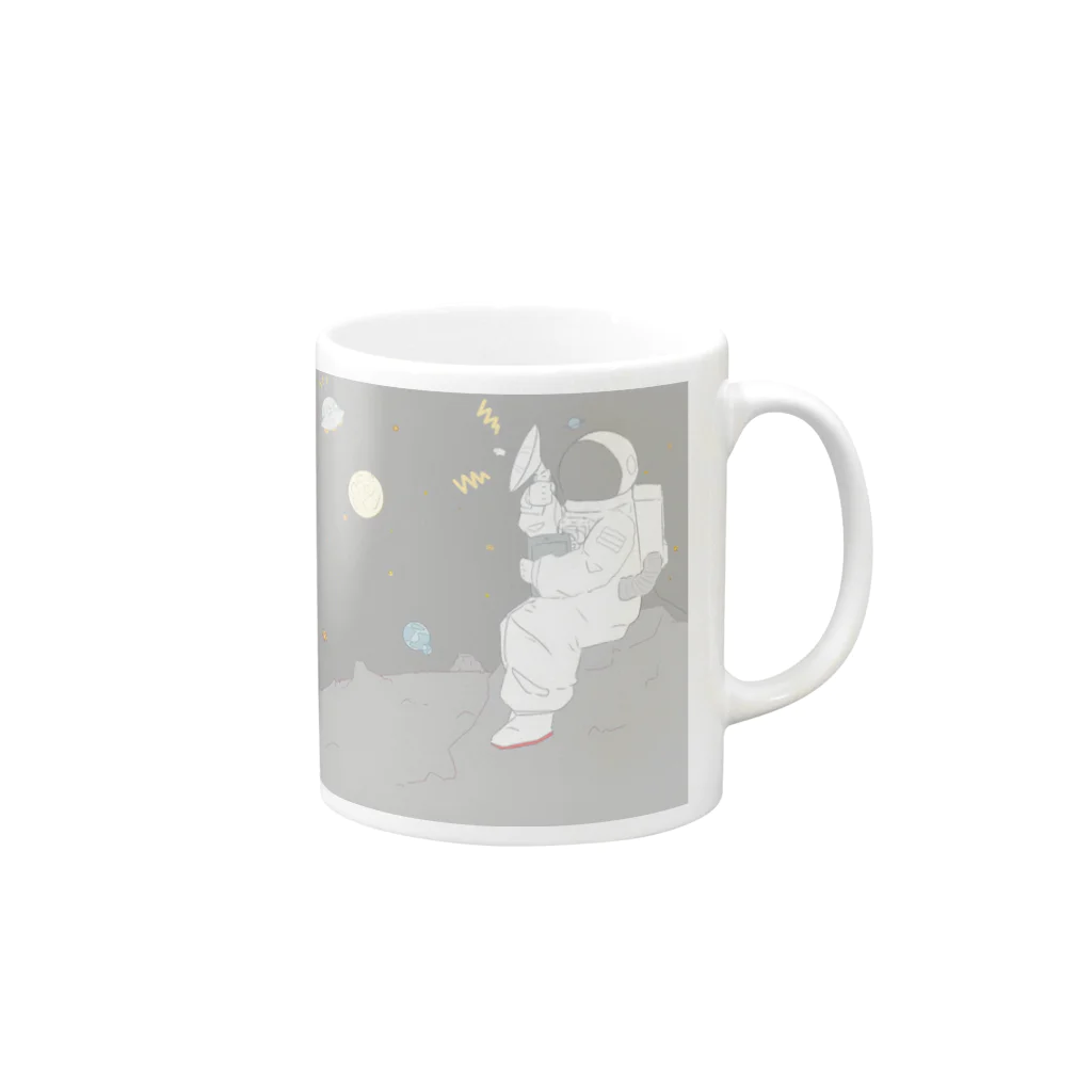 木下工房の宇宙飛行士 Mug :right side of the handle