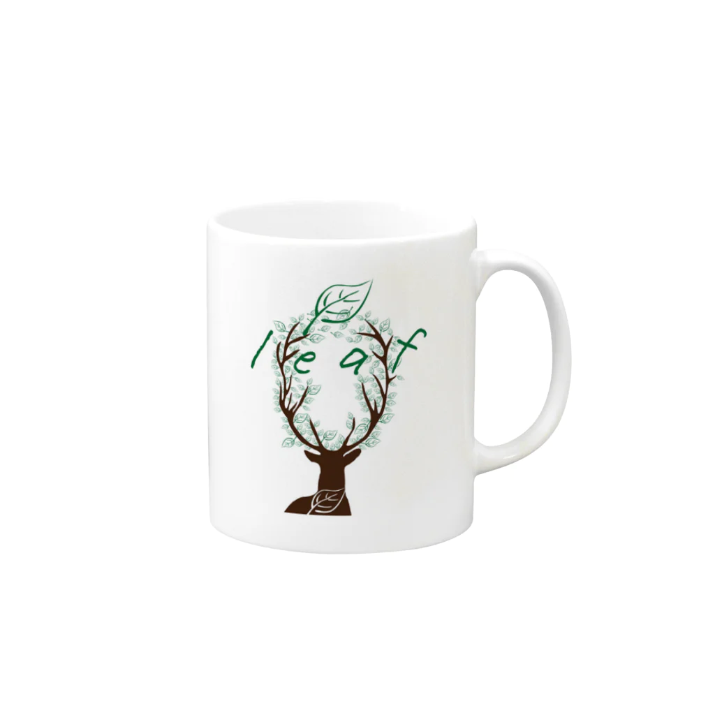 キャンプグッズ【tゑnt by leaf】の鹿leaf Mug :right side of the handle