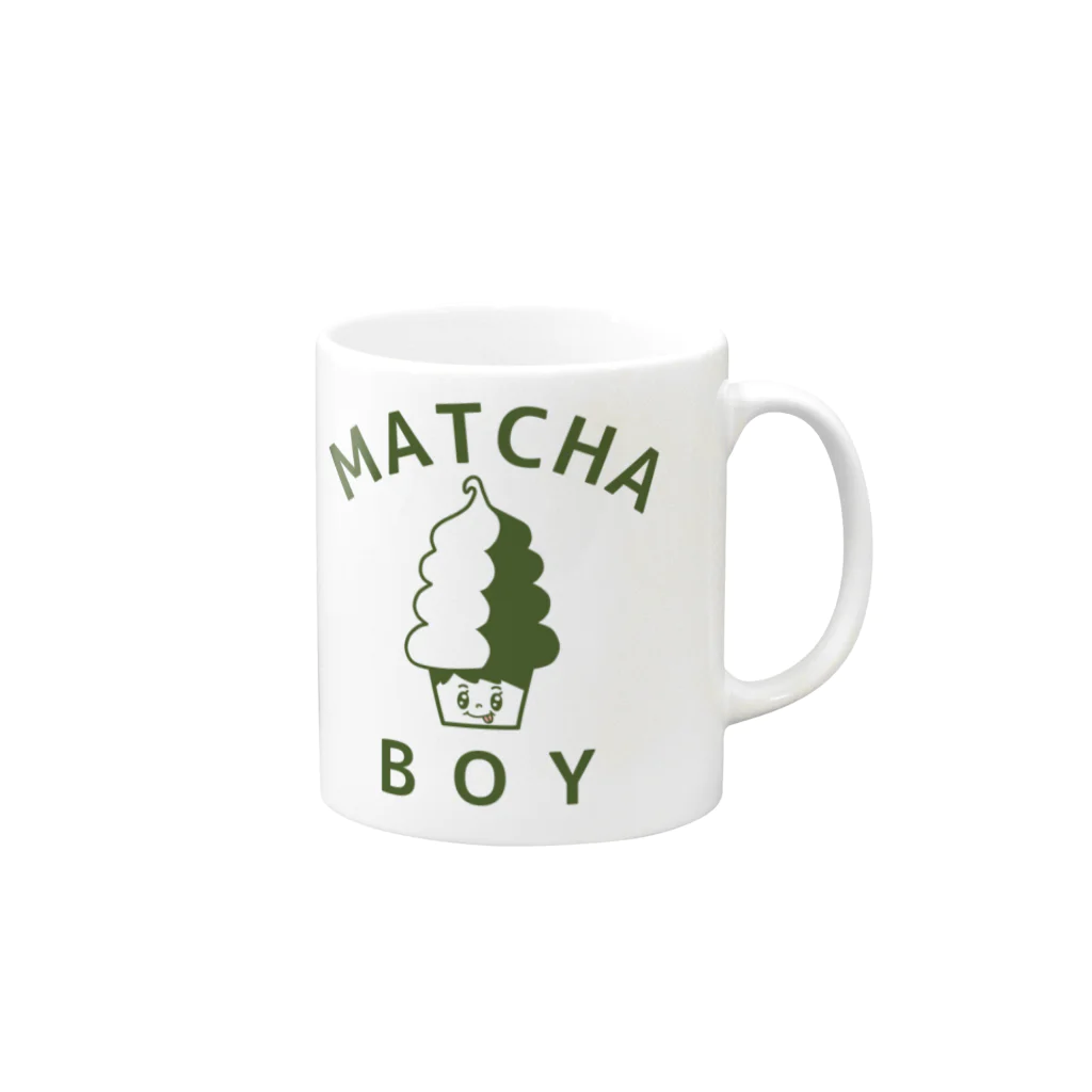 Mrs.Bean/ミセスビーンのMATCHA BOY Mug :right side of the handle