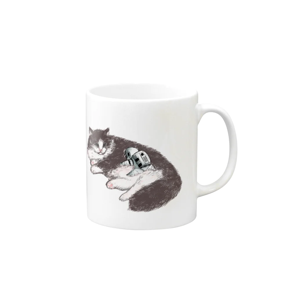 ばろうずのオブジェクト「猫」 Mug :right side of the handle