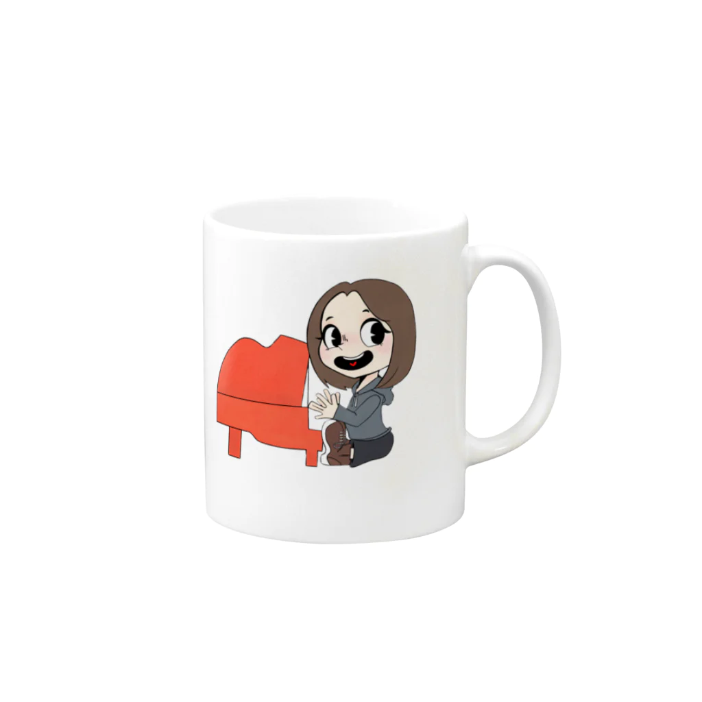 ハンサムレコーズ（湘南レコーズ）のちなつこちゃん Mug :right side of the handle