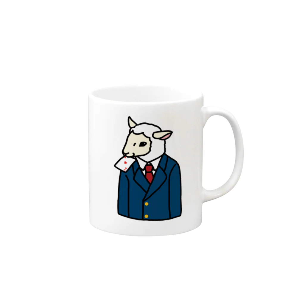 しりえのひつじ年男 Mug :right side of the handle