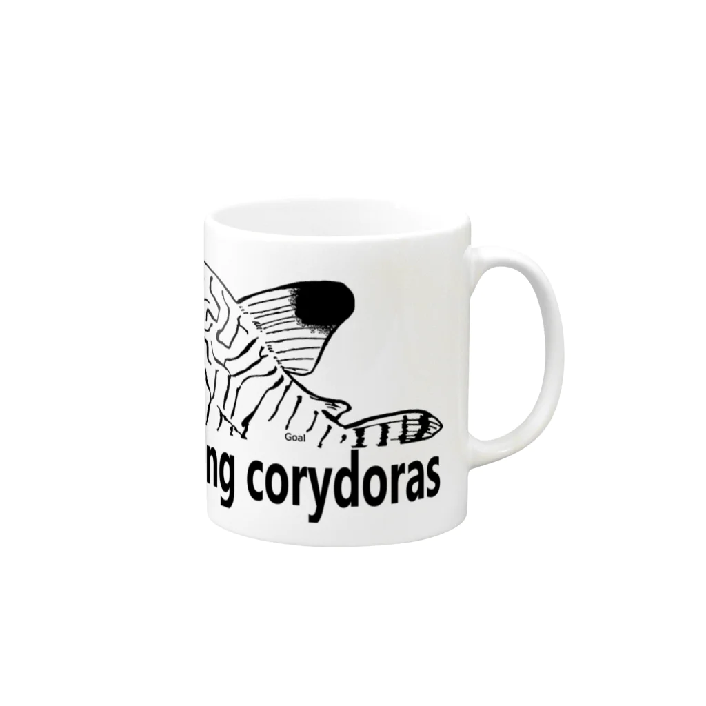 ぷらっこのコリドラス迷路（"Amaze" ing corydoras） Mug :right side of the handle