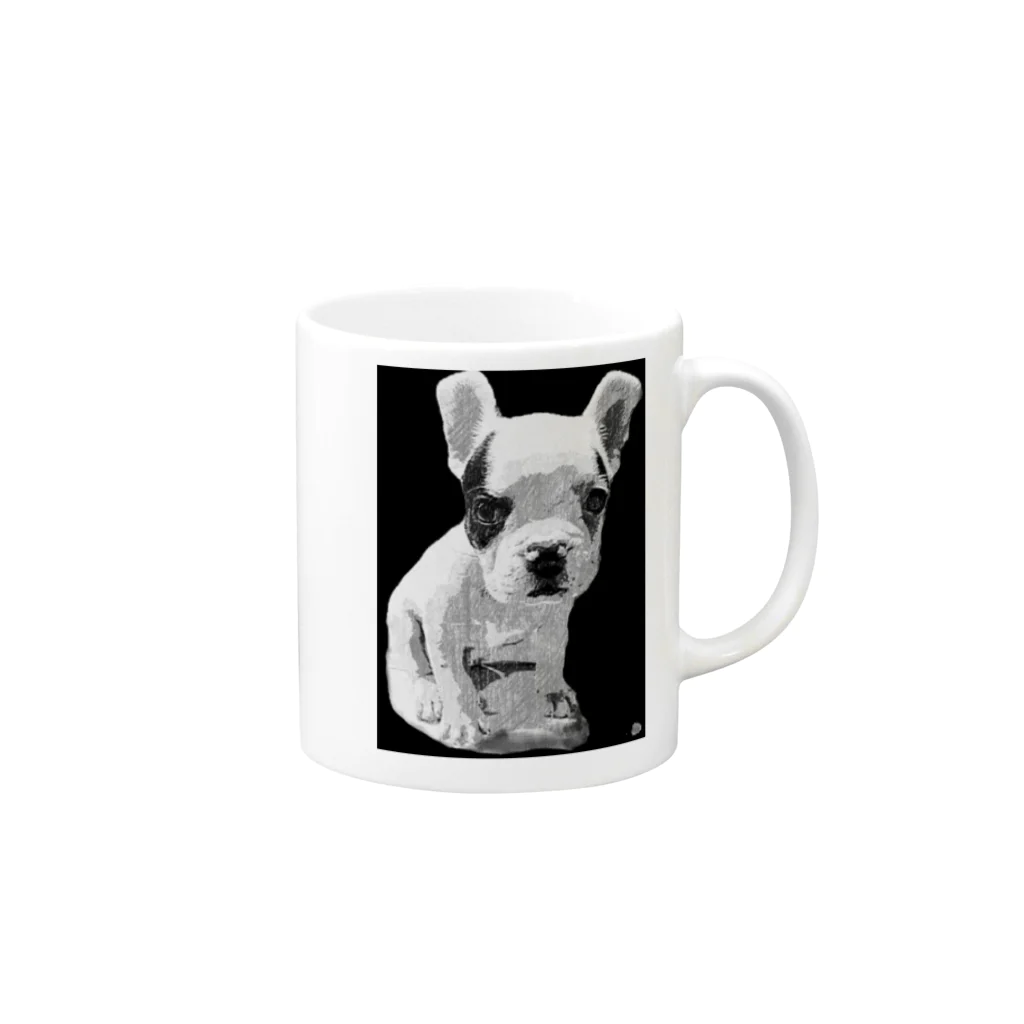 Hisotanのひそたんの飼い犬「大福」バック Mug :right side of the handle