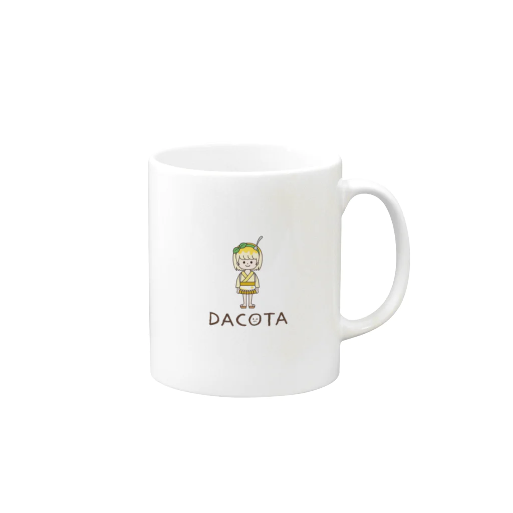 Team DACOTAのかき氷娘（れもん）【黒ロゴ】 Mug :right side of the handle