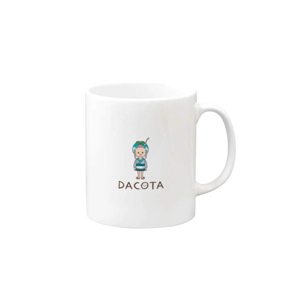 Team DACOTAのかき氷娘（ブルーハワイ）【黒ロゴ】 Mug :right side of the handle