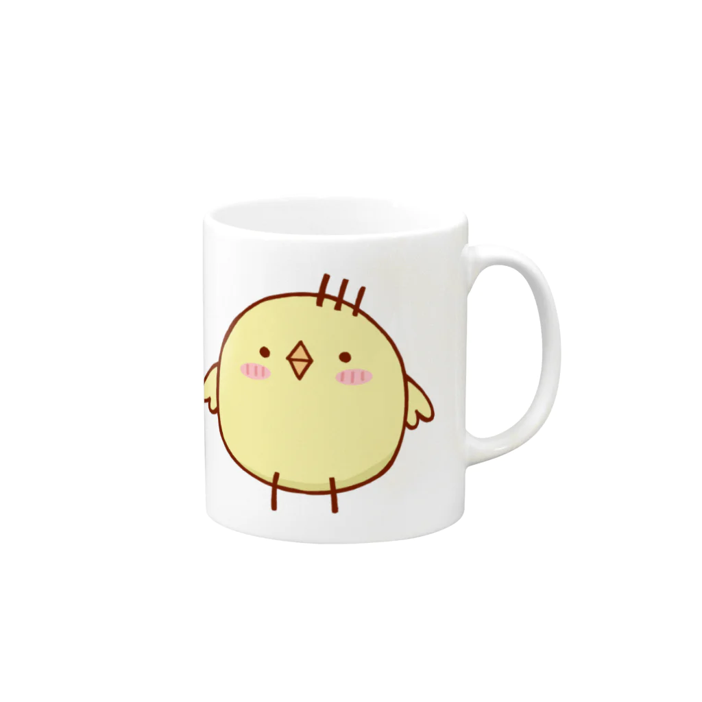 親鳥えぬのゆるいひよこ Mug :right side of the handle