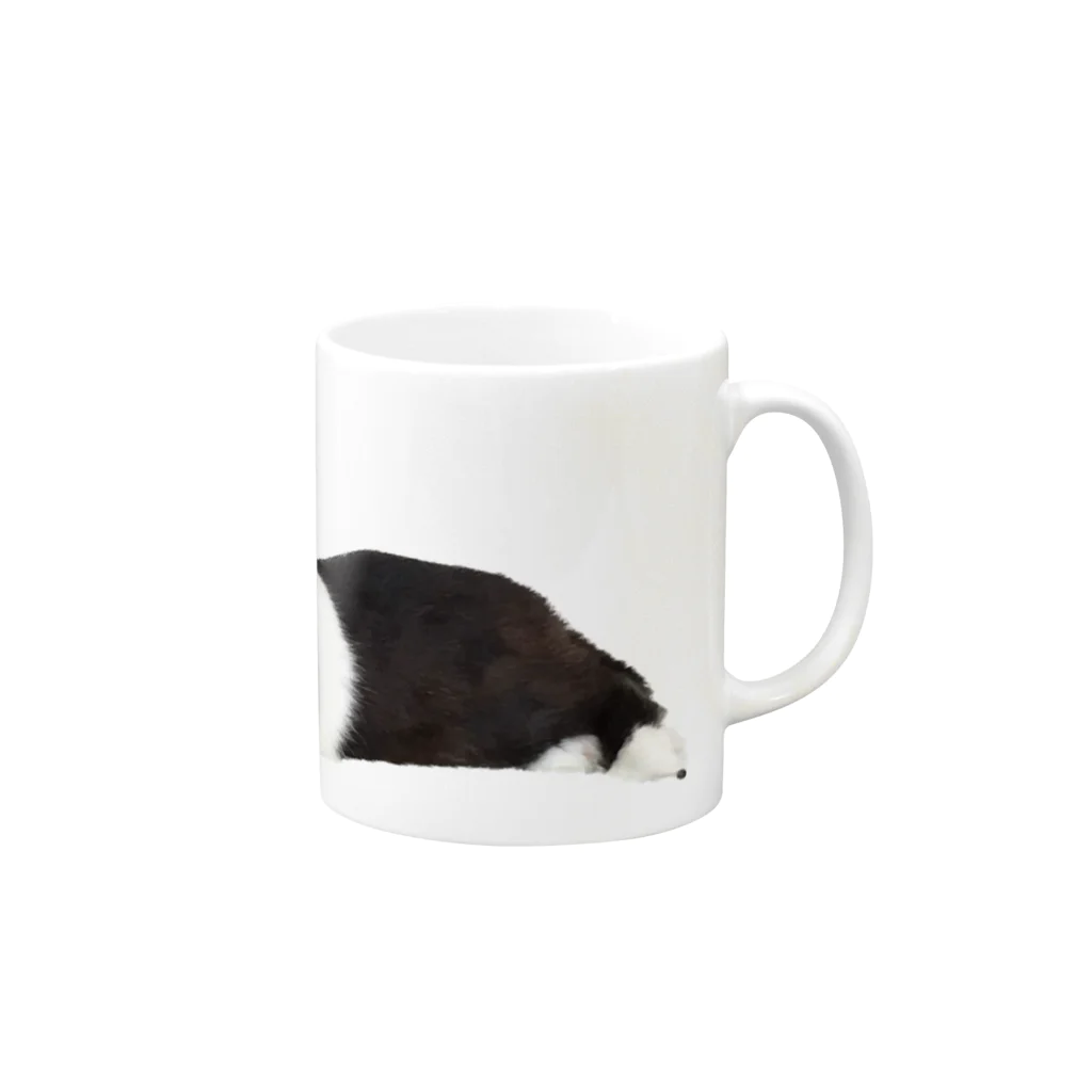 ももかのごろりんちょポコちゃん#うさぎ#ハチワレ#ダッチ#ロング Mug :right side of the handle