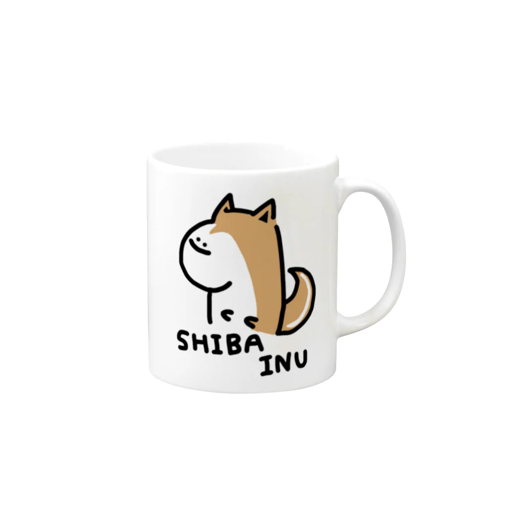 こーーのしばいぬさんのやつ Mug :right side of the handle