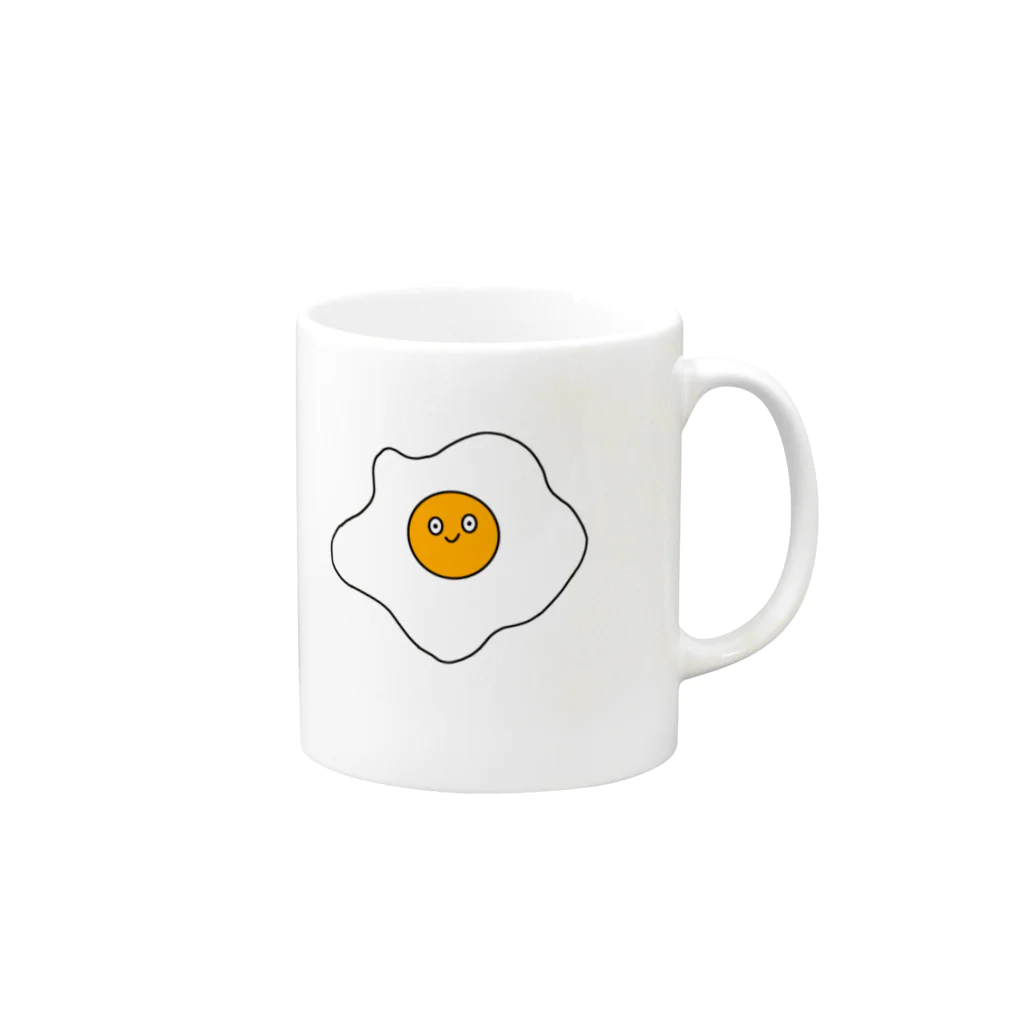 たね 食べ物のイラスト屋さんの目玉焼き🍳 Mug :right side of the handle