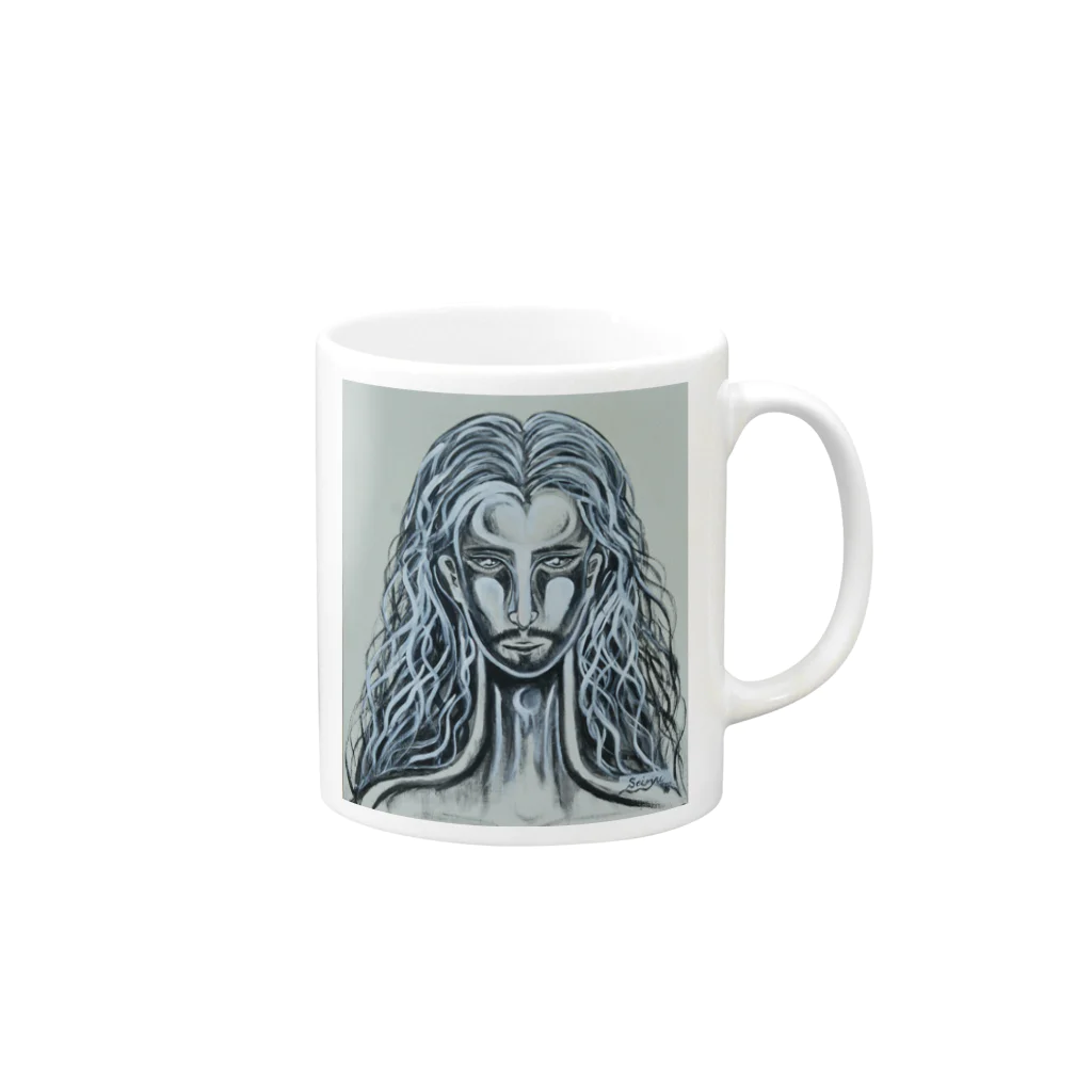 Dragon GalleryのJesus Christ Mug :right side of the handle