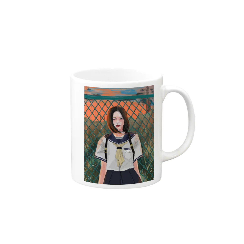 Myogaのフェンス Mug :right side of the handle