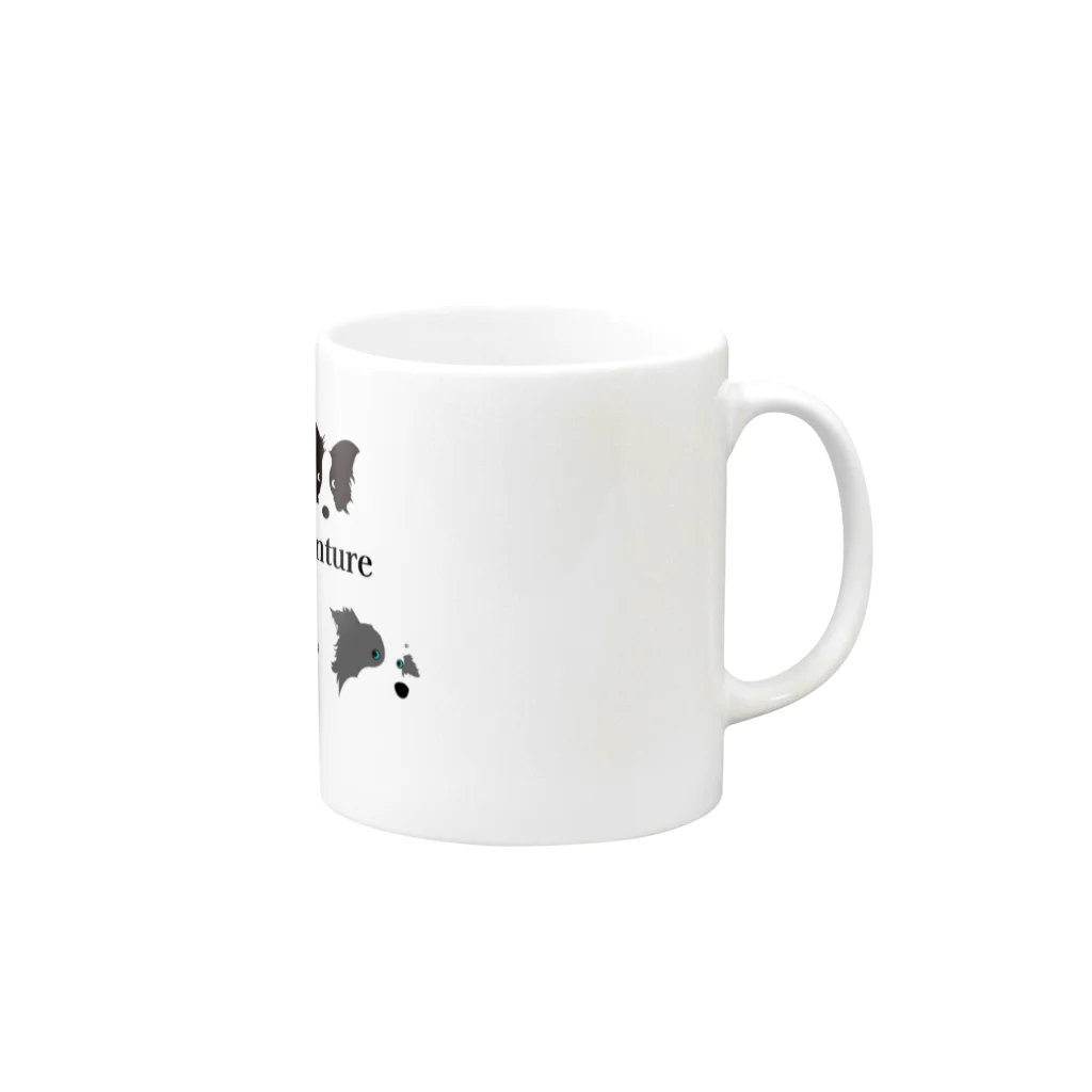 Bordercollie Streetの7 Border Collies-1 Mug :right side of the handle