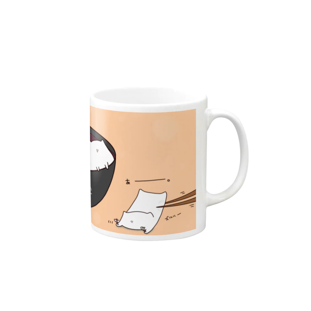 パルア＠おもち猫のもちねのもちねの日常マグカップ Mug :right side of the handle