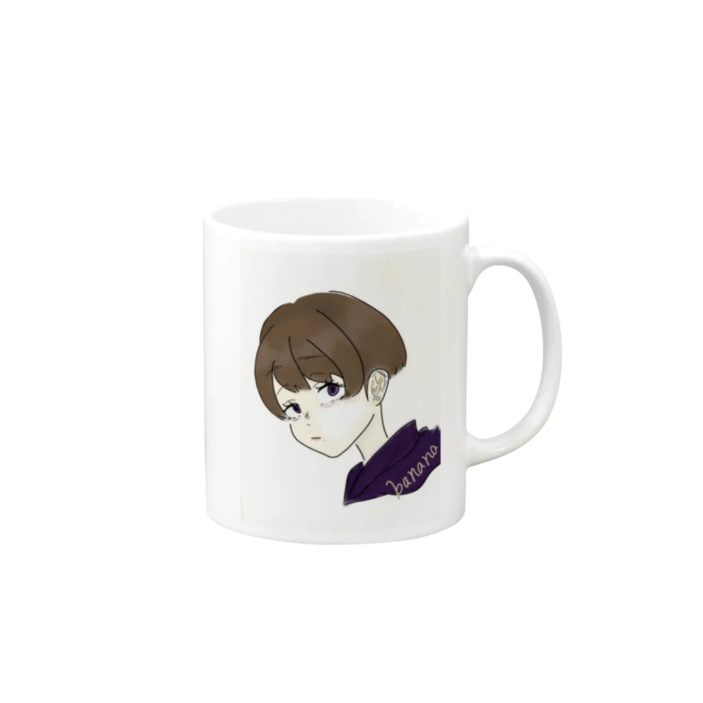 banana._.005のマッシュちゃん Mug :right side of the handle